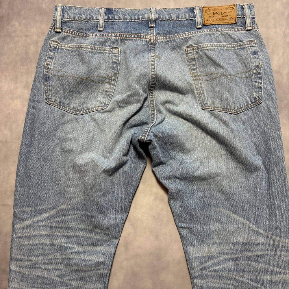 Polo Ralph Lauren Jeans Mens 36x30 Light Wash Blue 90s Vintage Straight Leg - Picture 2 of 14